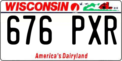 WI license plate 676PXR