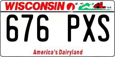 WI license plate 676PXS