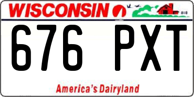 WI license plate 676PXT