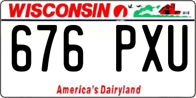 WI license plate 676PXU