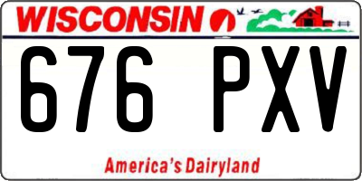 WI license plate 676PXV