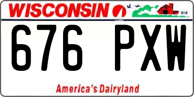 WI license plate 676PXW