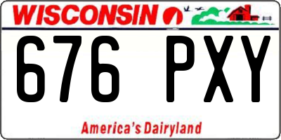 WI license plate 676PXY
