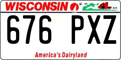 WI license plate 676PXZ