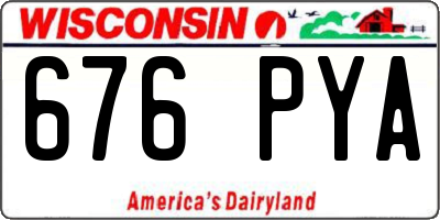 WI license plate 676PYA