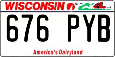 WI license plate 676PYB