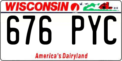 WI license plate 676PYC