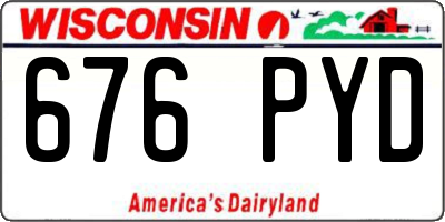 WI license plate 676PYD