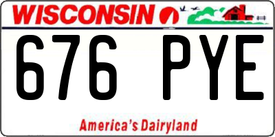 WI license plate 676PYE