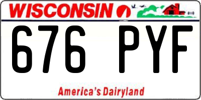 WI license plate 676PYF