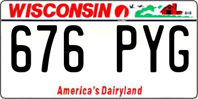 WI license plate 676PYG