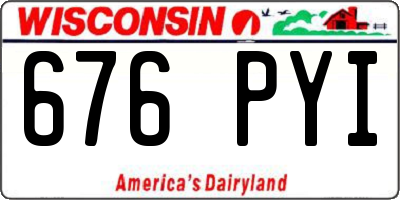 WI license plate 676PYI