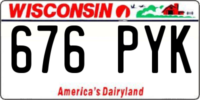 WI license plate 676PYK
