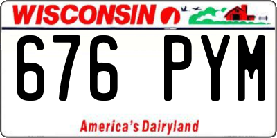 WI license plate 676PYM