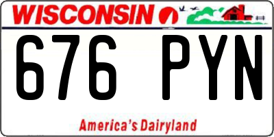 WI license plate 676PYN