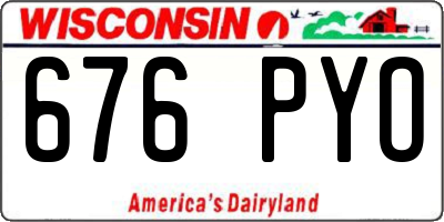 WI license plate 676PYO
