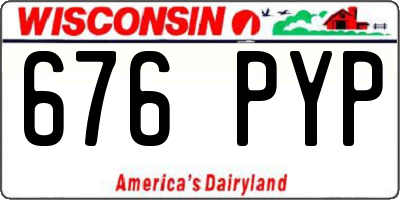 WI license plate 676PYP