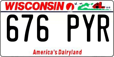 WI license plate 676PYR