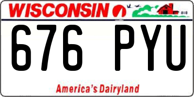 WI license plate 676PYU