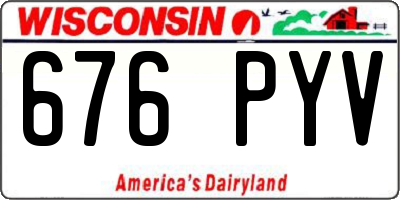 WI license plate 676PYV
