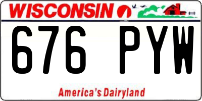 WI license plate 676PYW