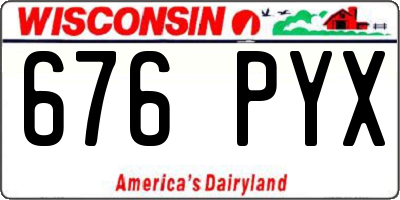 WI license plate 676PYX
