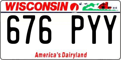WI license plate 676PYY