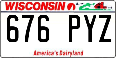 WI license plate 676PYZ