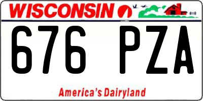 WI license plate 676PZA