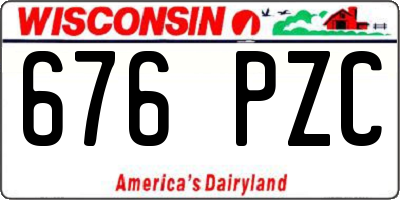 WI license plate 676PZC