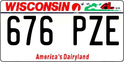 WI license plate 676PZE