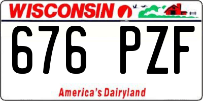 WI license plate 676PZF