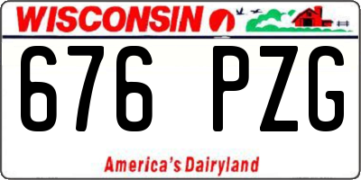 WI license plate 676PZG