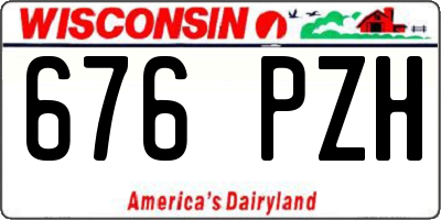 WI license plate 676PZH