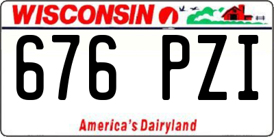 WI license plate 676PZI