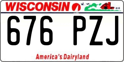 WI license plate 676PZJ