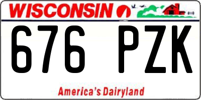 WI license plate 676PZK