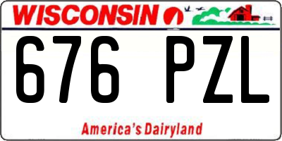 WI license plate 676PZL