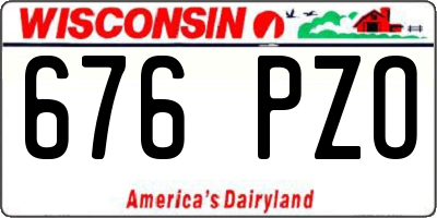 WI license plate 676PZO