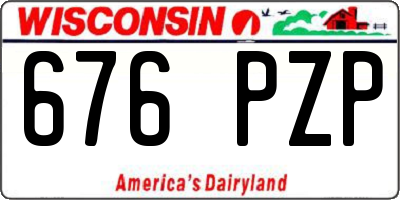 WI license plate 676PZP