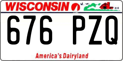 WI license plate 676PZQ