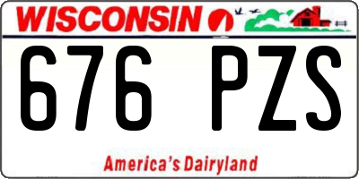 WI license plate 676PZS