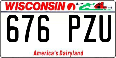 WI license plate 676PZU