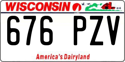 WI license plate 676PZV