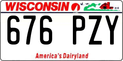 WI license plate 676PZY