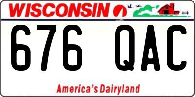 WI license plate 676QAC