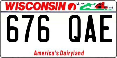 WI license plate 676QAE