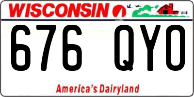 WI license plate 676QYO