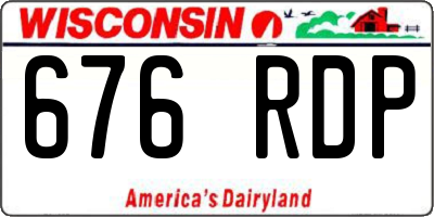 WI license plate 676RDP