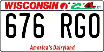 WI license plate 676RGO